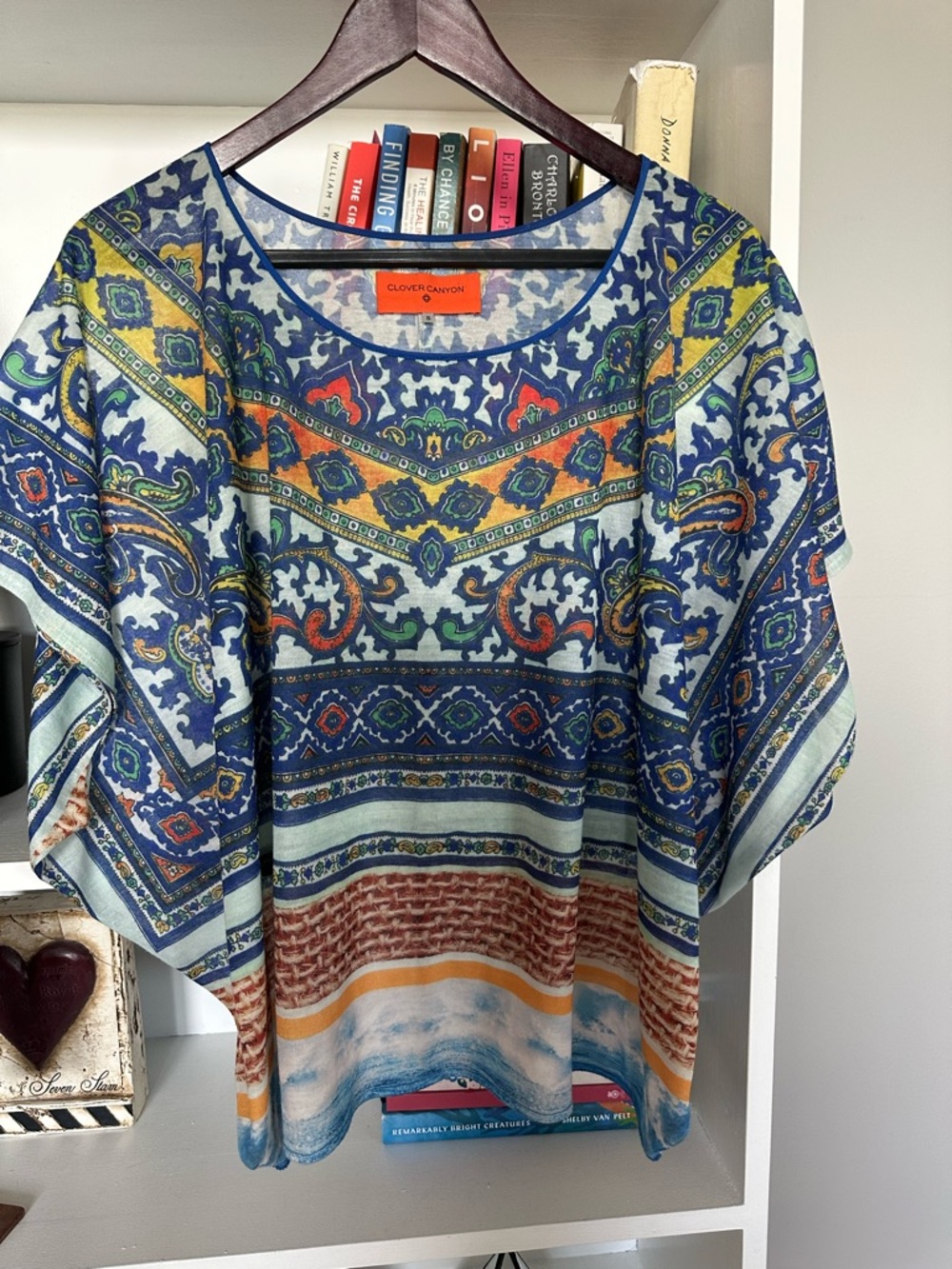 Clover Canyon Blue Multi-Pattern Dolman Sleeve Tunic